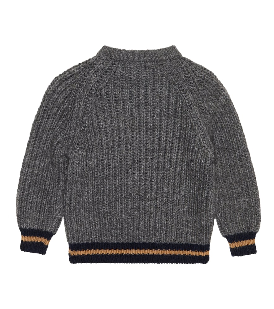 1+ In The Family Baby Pablo Ribbed-knit Sweater In Grey