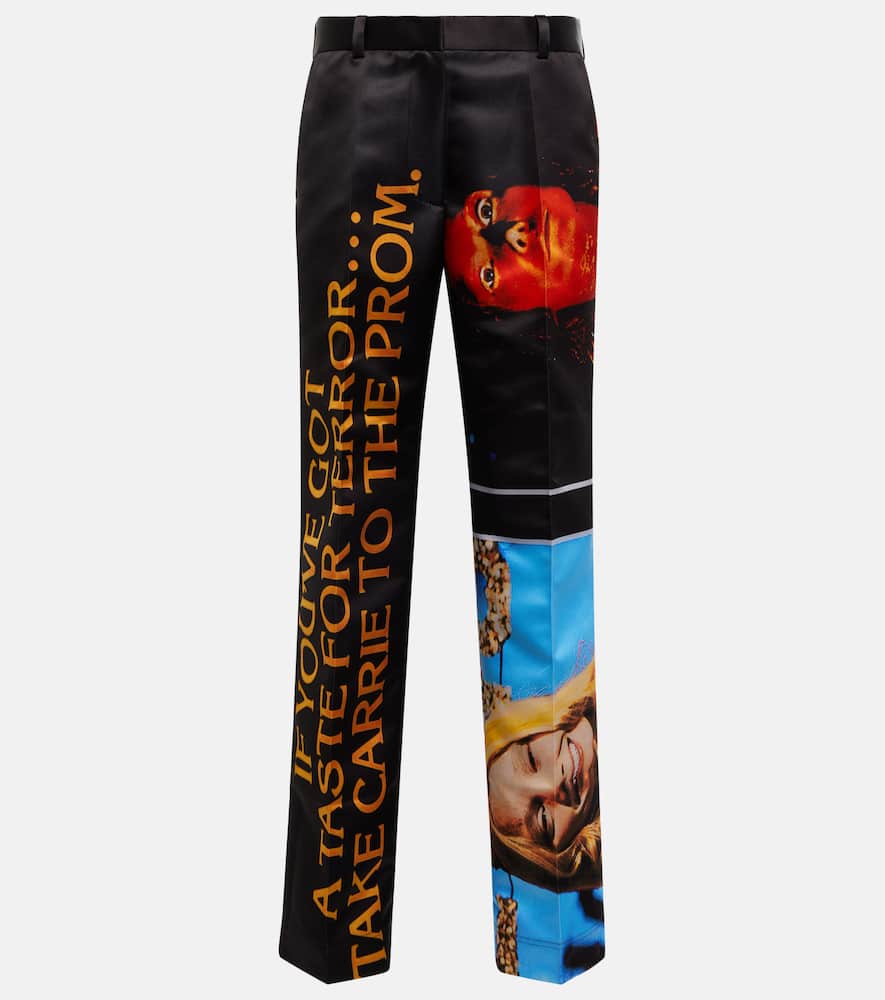 JW Anderson Printed satin straight pants