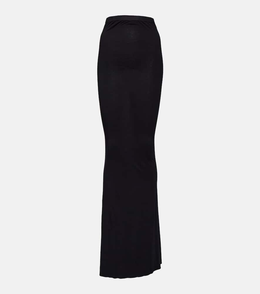 Rick Owens Lilies Slip Jersey Maxi Skirt In Black