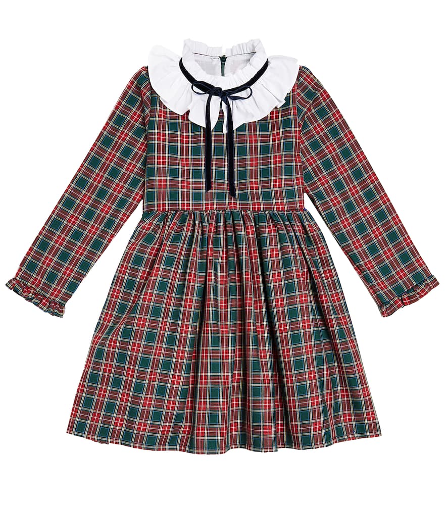 La Coqueta Flora tartan cotton-blend dress