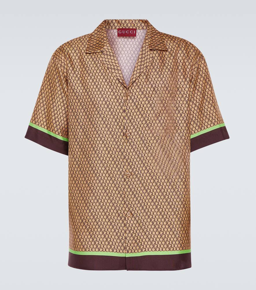 Gucci Logo silk bowling shirt