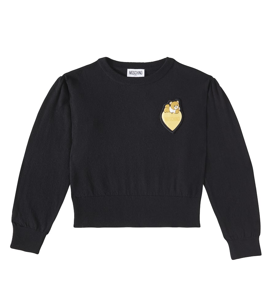 Moschino Kids Teddy Bear cotton and wool sweater