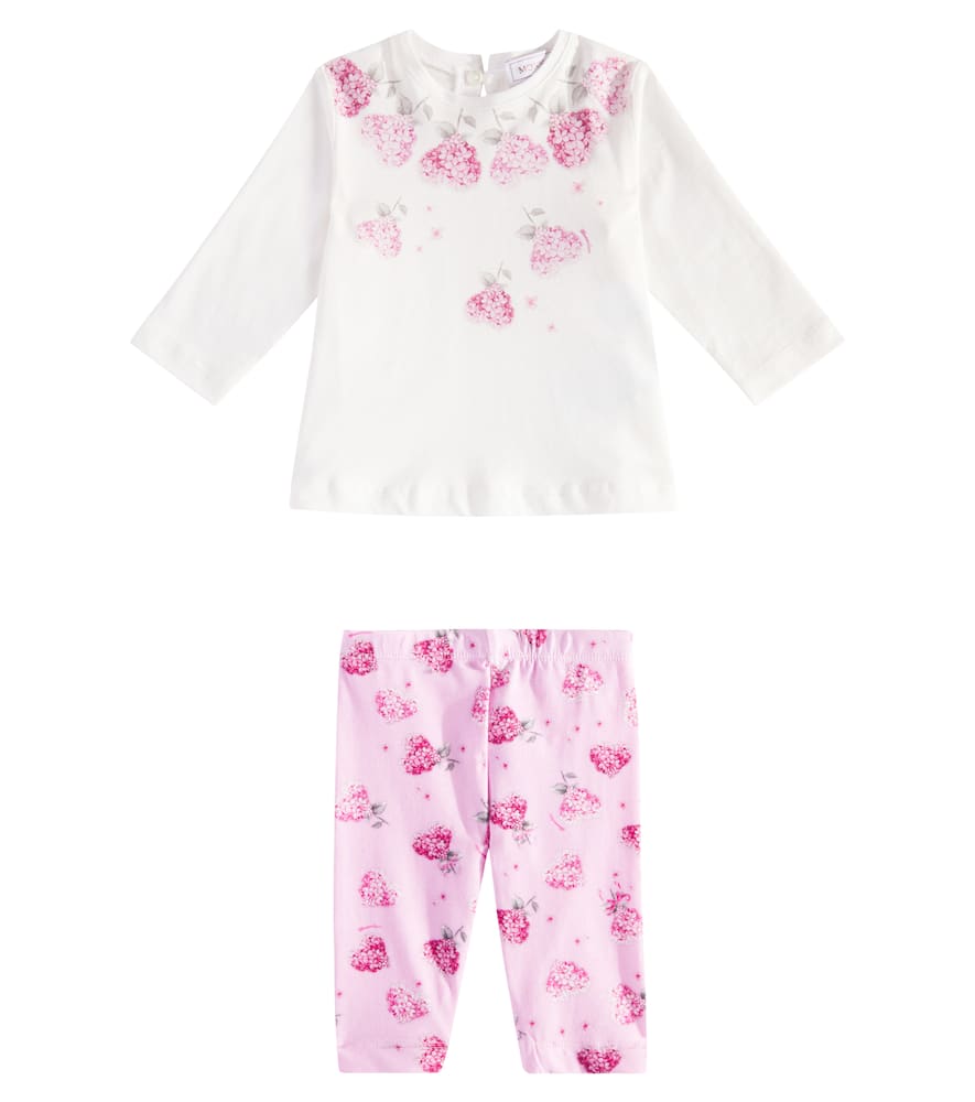 Monnalisa Baby Flowery Heart T-shirt and leggings set