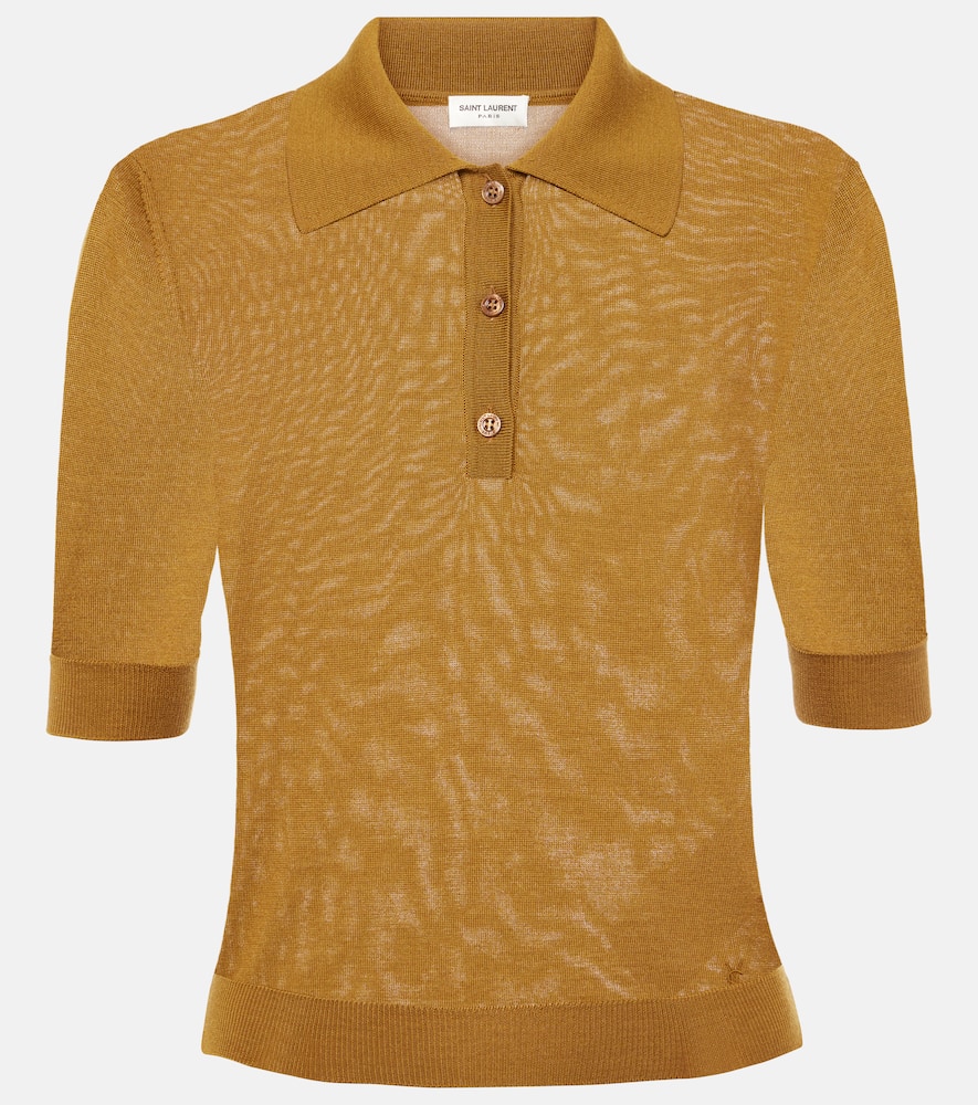 Cashmere, wool and silk polo shirt