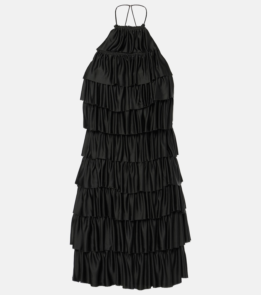Tom Ford Women's Black Ruffled Halterneck Minidress UK Size 16 - Mytheresa