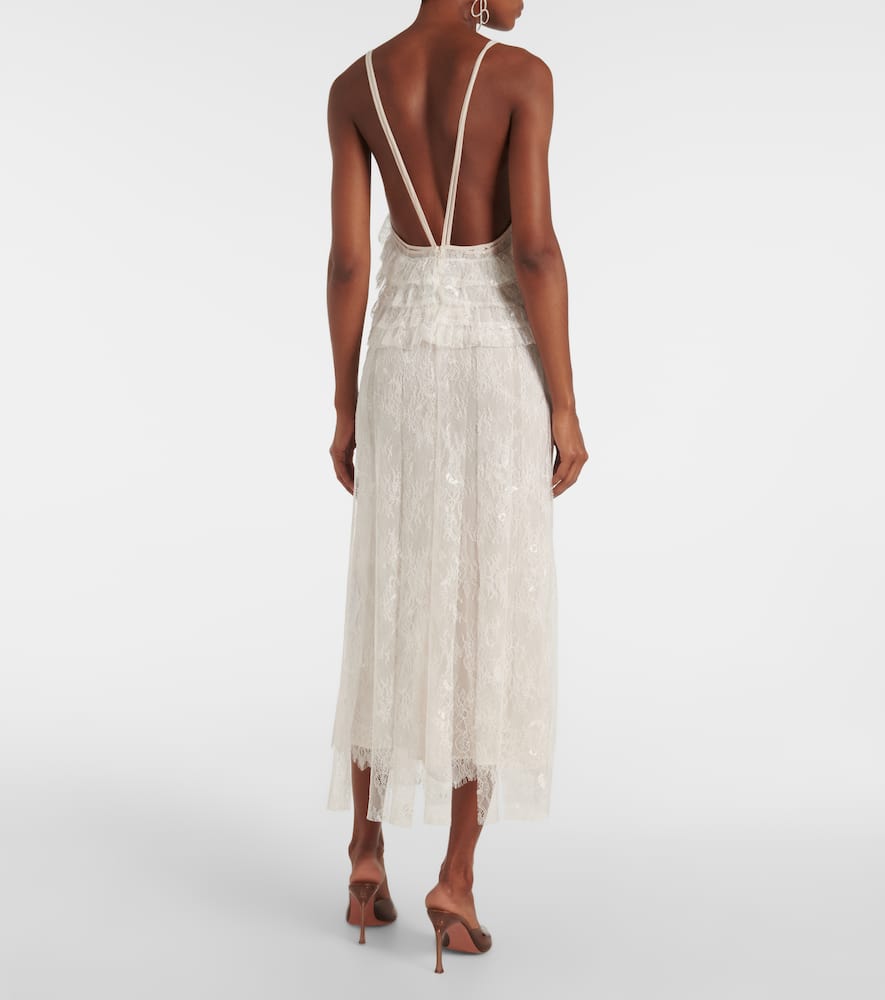 Blumarine Lace Slip Dress In White