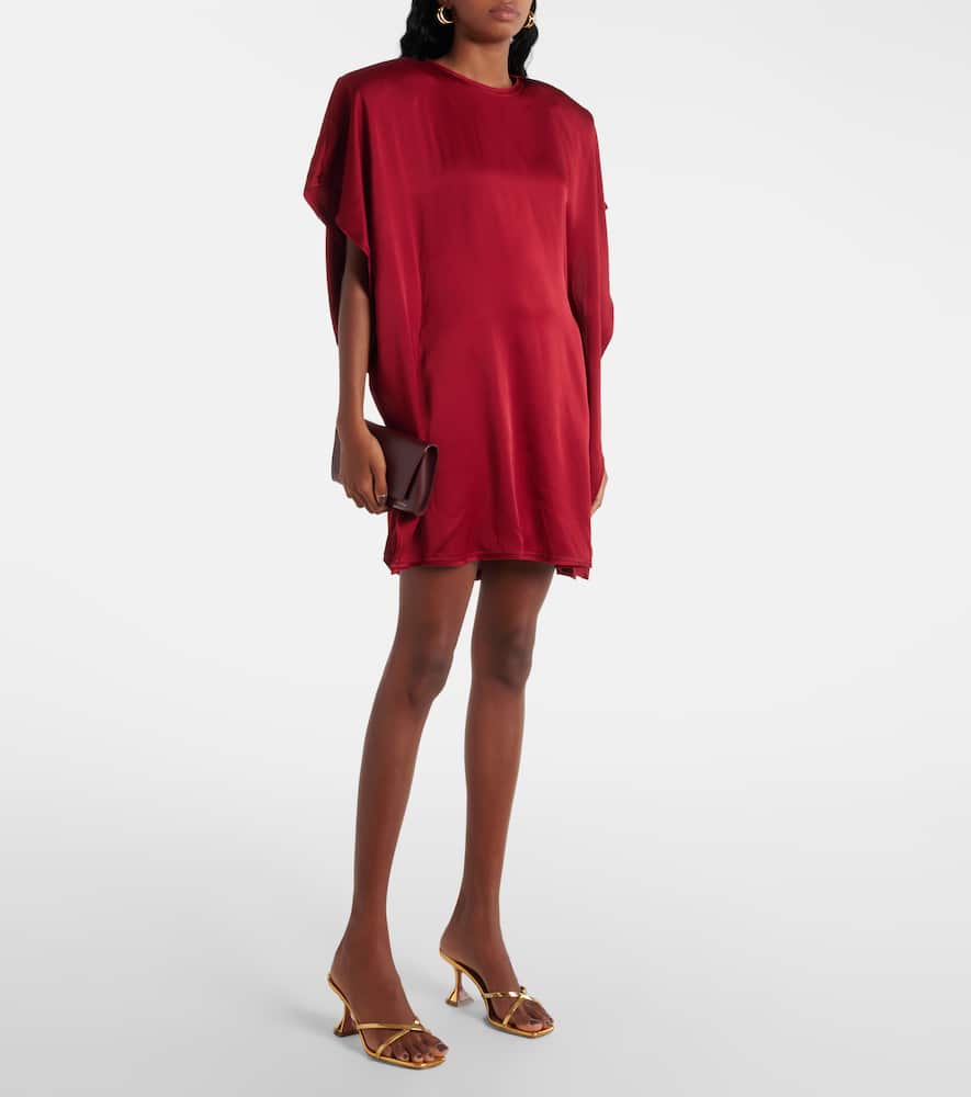Shop Stella Mccartney Draped Jersey Minidress In Red