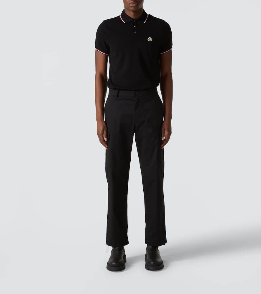 Moncler Year Of The Snake-patch Polo Shirt In Black