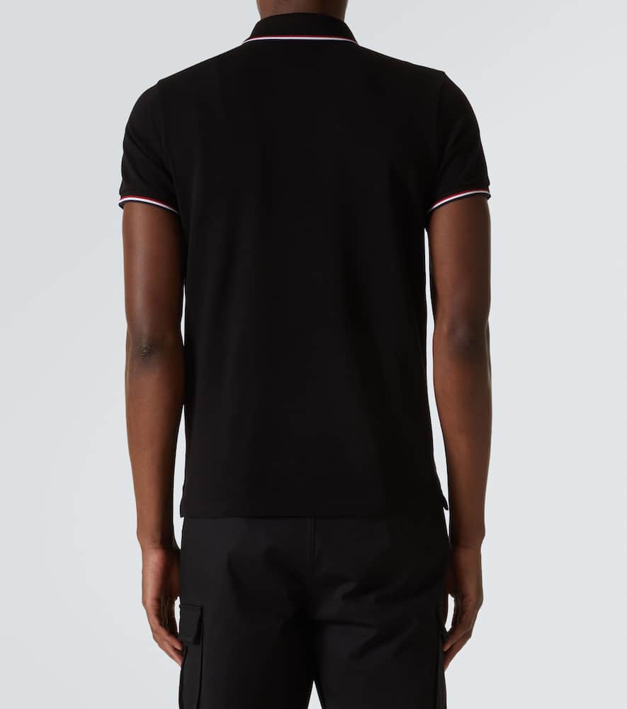 Moncler Year Of The Snake-patch Polo Shirt In Black