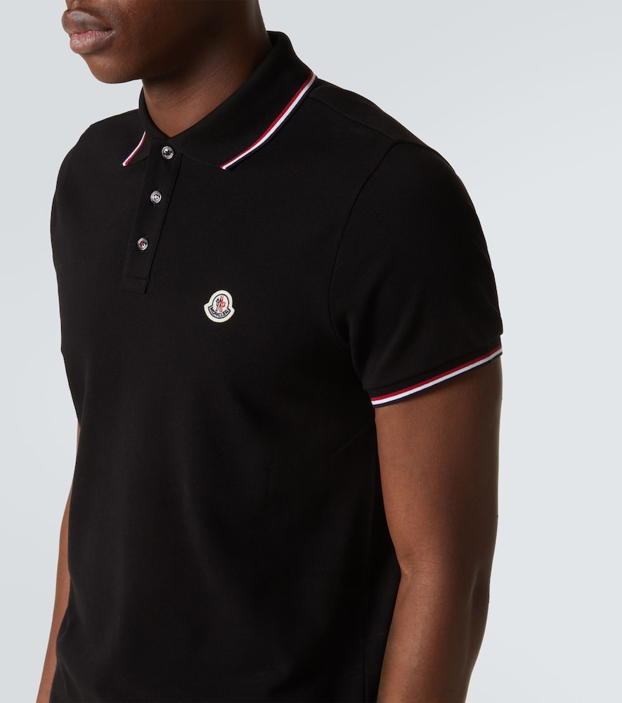 Moncler Year Of The Snake-patch Polo Shirt In Black