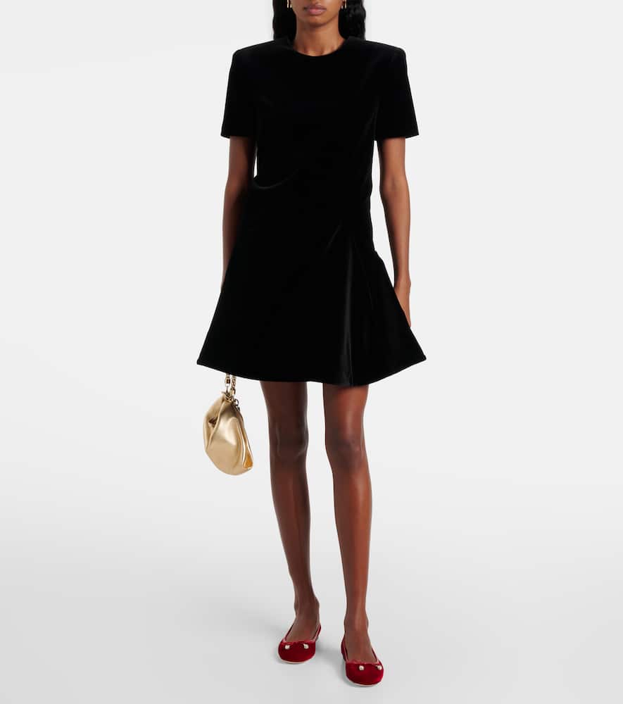 Jimmy Choo Elme Velvet Ballet Flats In Red