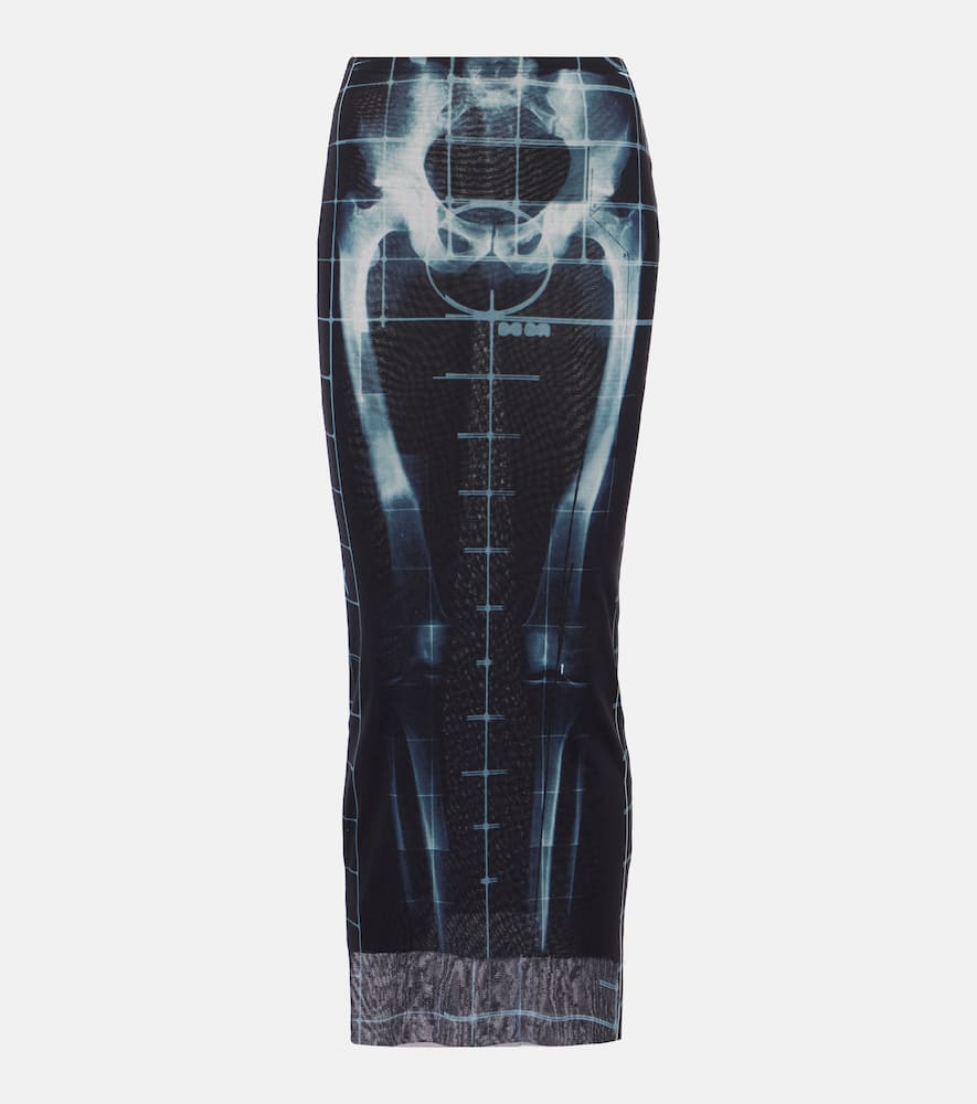 Squeletor semi-sheer mesh maxi skirt