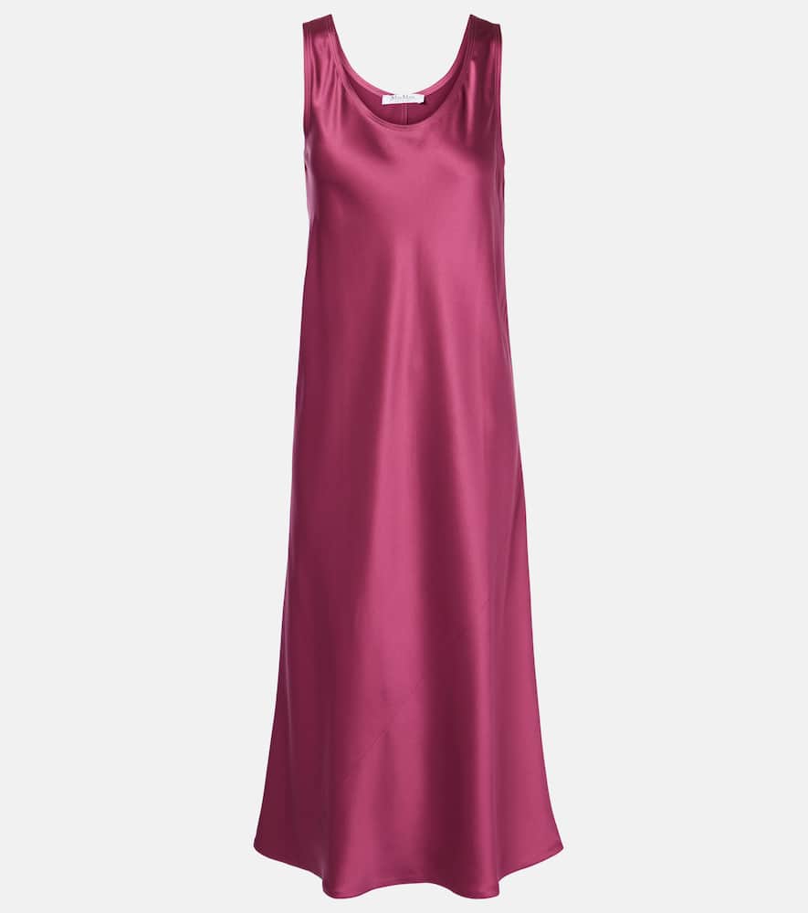 Max Mara Banjo Silk Satin Midi Dress In Pink