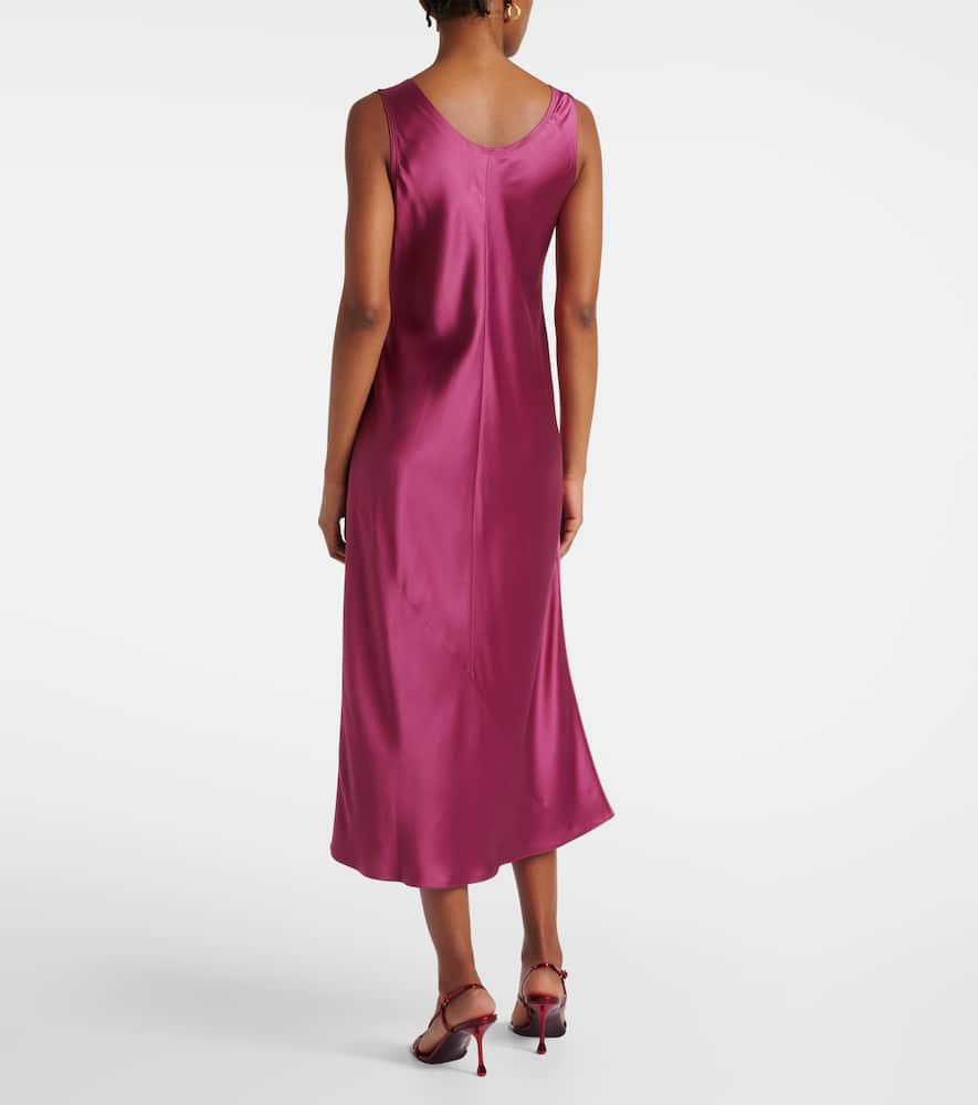 Max Mara Banjo Silk Satin Midi Dress In Pink