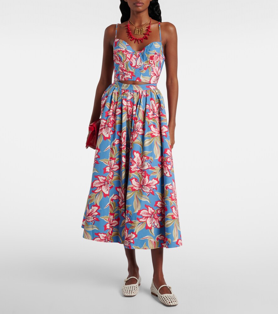 Polo Ralph Lauren Floral gathered cotton midi skirt