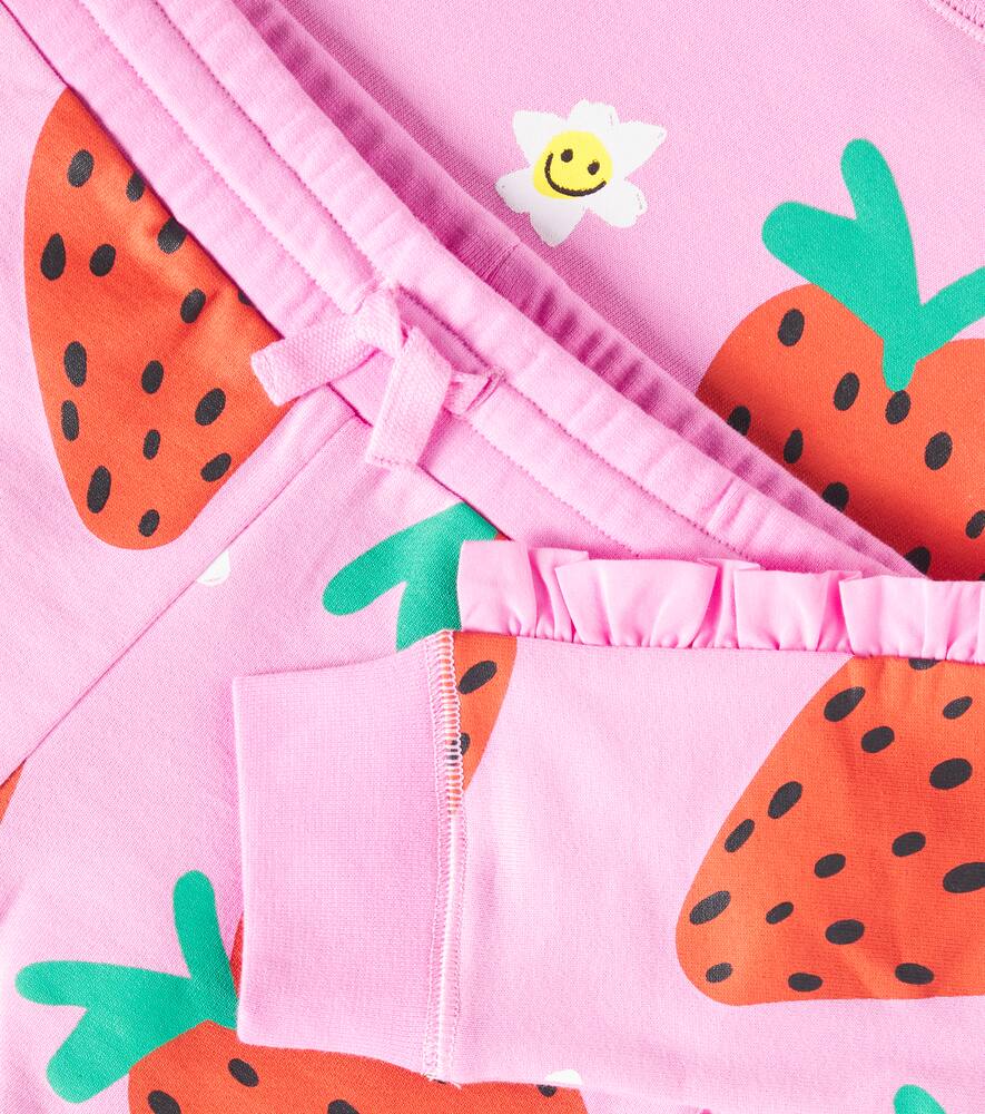 Stella Mccartney Cotton Fleece Sweatshirt And Shorts Set In Pink