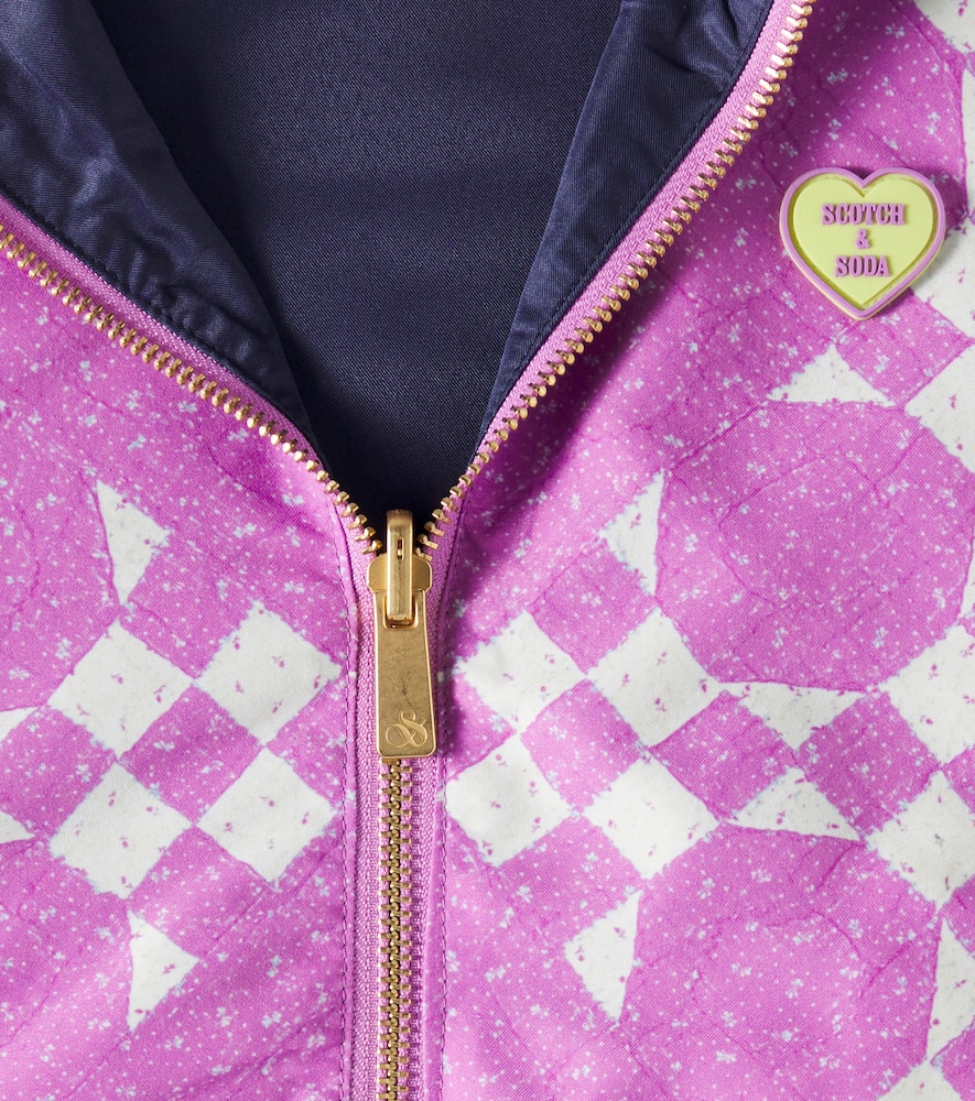Scotch & Soda Reversible Bomber Jacket In Pink