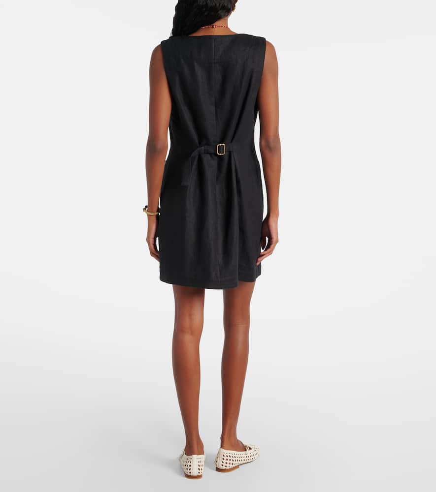 Posse Emma Button Down Mini Dress In Black