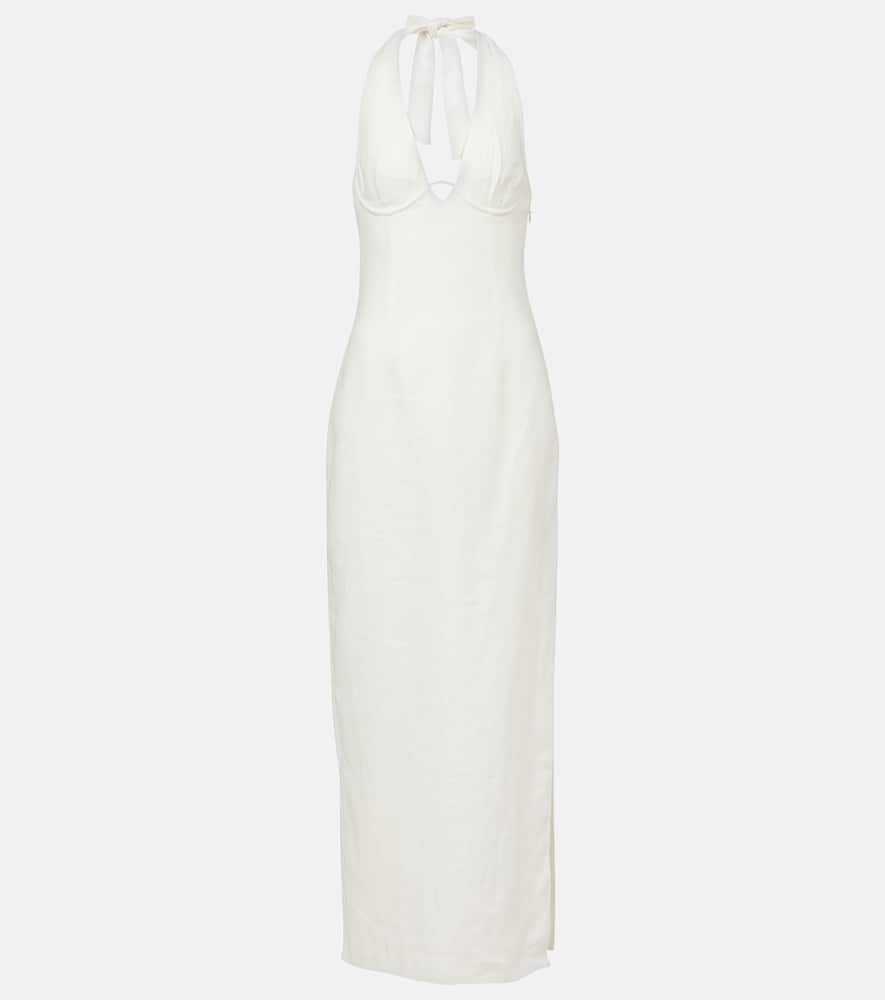 SIR Violet halterneck linen maxi dress
