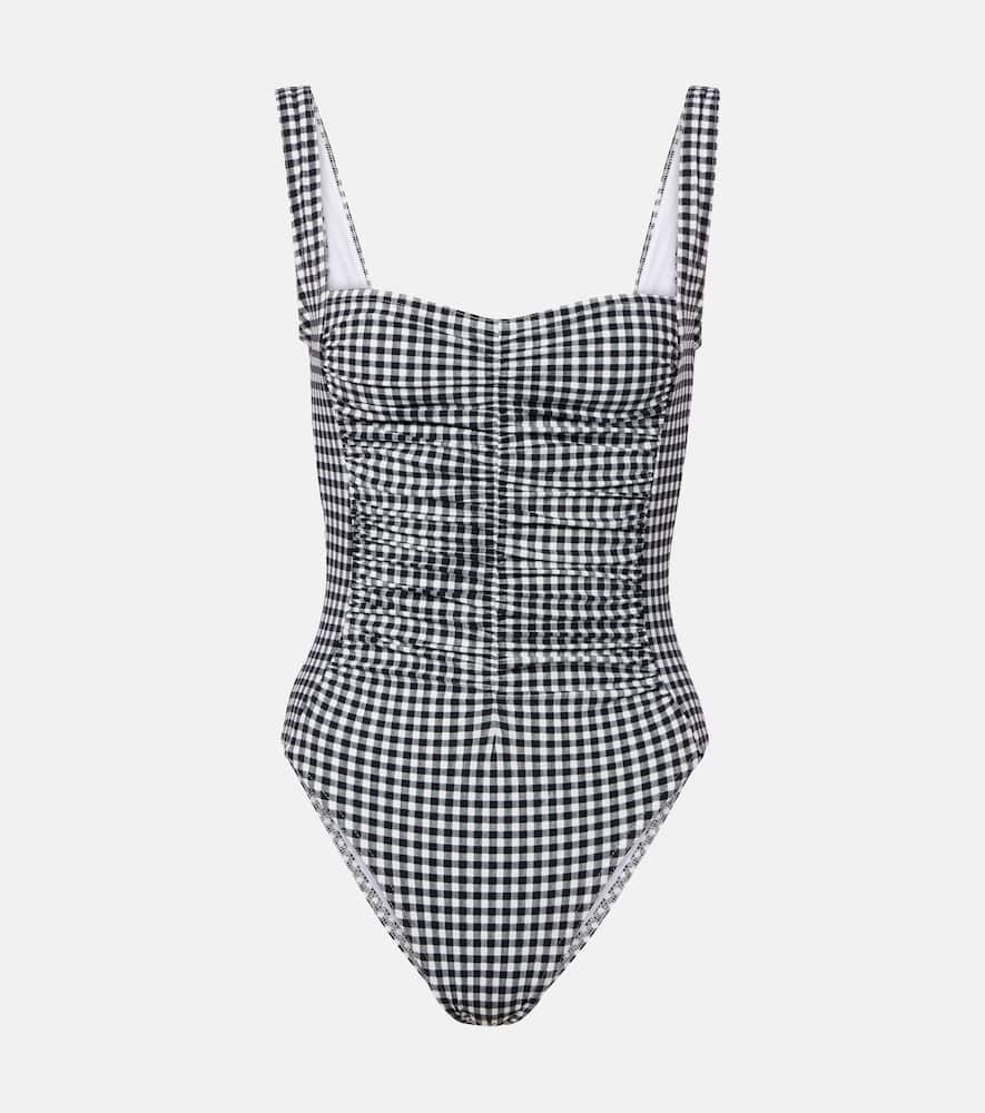 KARLA COLLETTO RUCHED GINGHAM SWIMSUIT