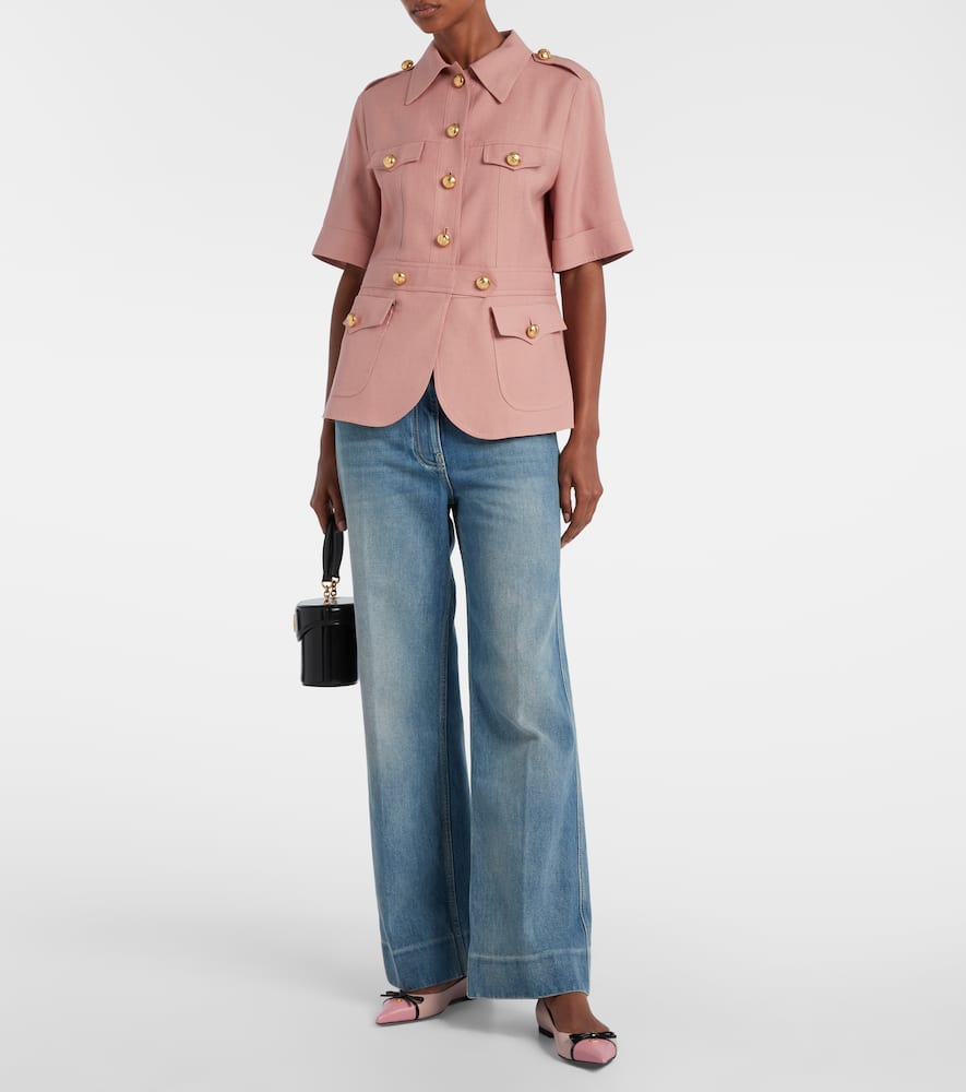 Valentino Leather Benpointy Ballet Flats In Pink