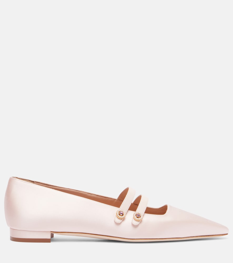  Manolo Blahnik Manolo Blahnik Bailarinas Mary Jane Polmana De Satén 