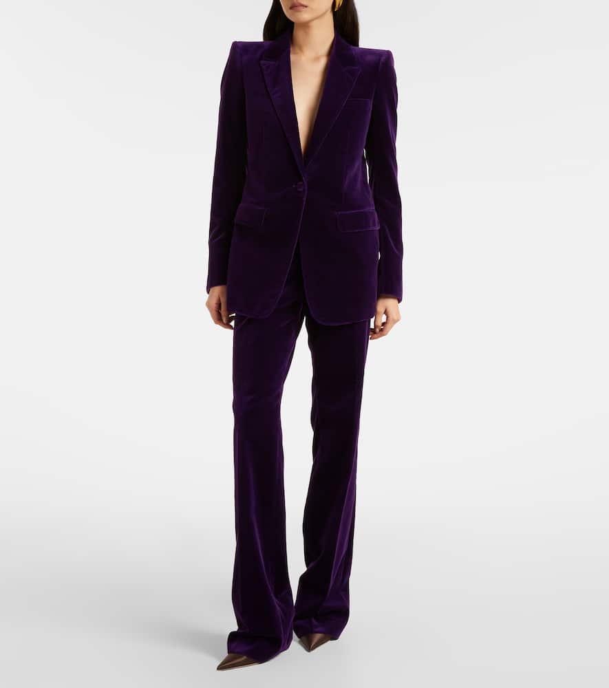 Tom Ford Single-breasted Cotton Velvet Blazer In Multi