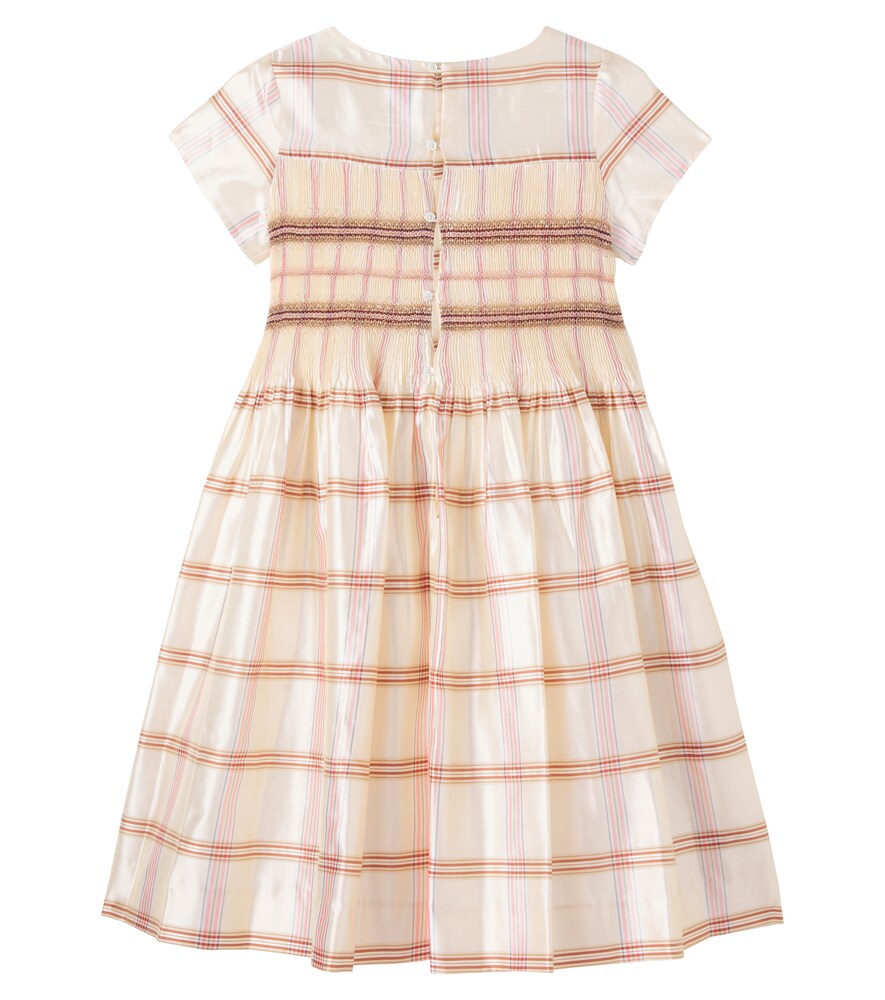  Bonpoint Bonpoint Duchesse Checked Smocked Silk Dress 