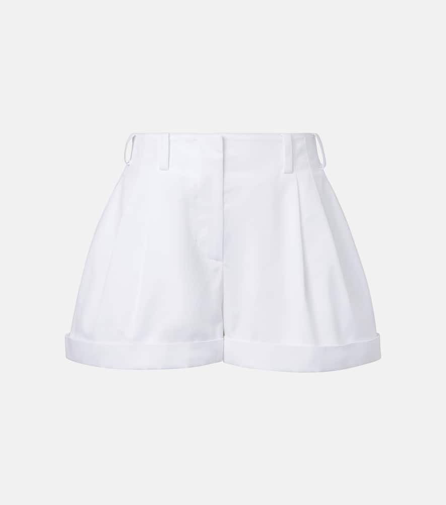 Pleated cotton poplin shorts