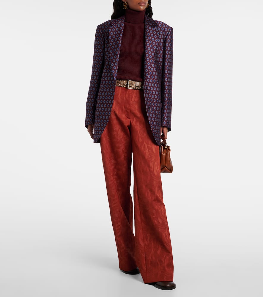 Dries Van Noten Ribbed-knit Wool Turtleneck Sweater In Burgundy