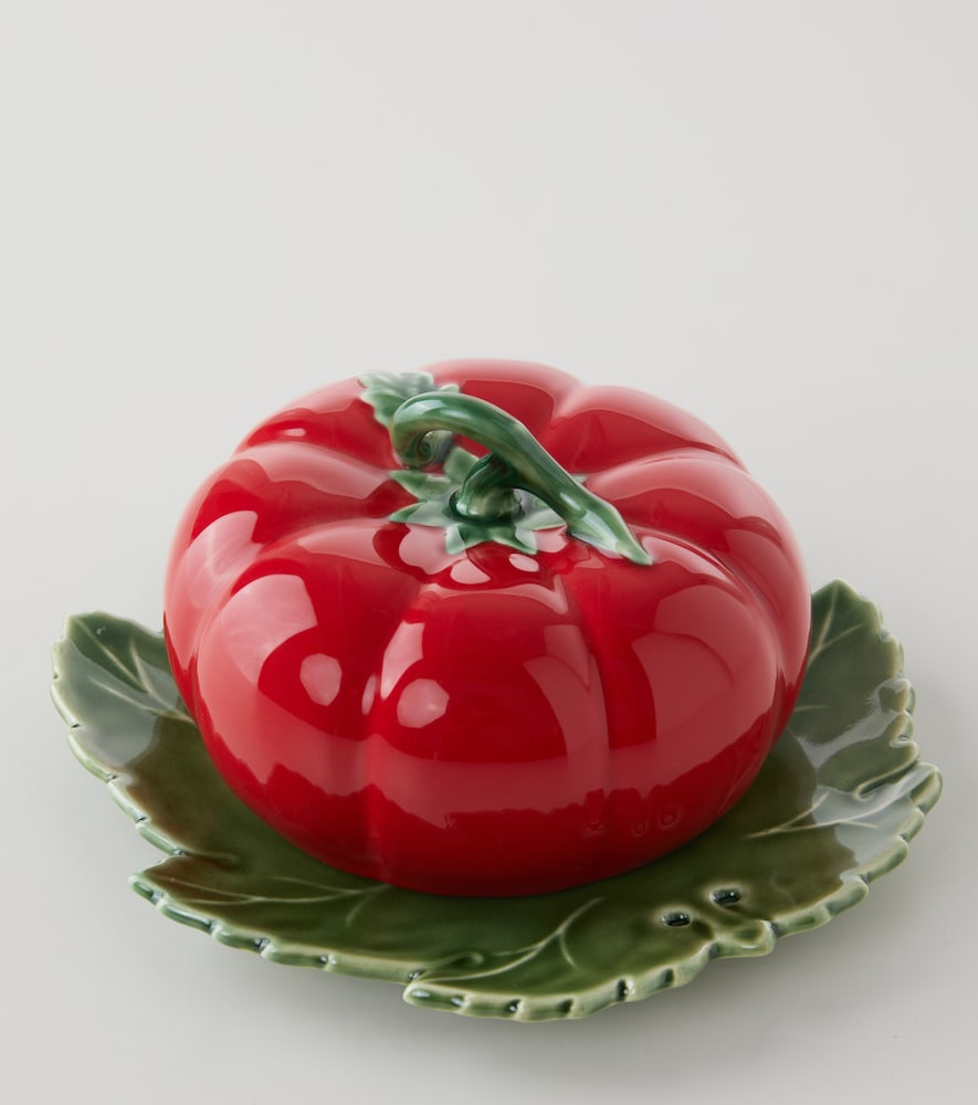  Bordallo Pinheiro Bordallo Pinheiro Tomate Ceramic Butter Dish 