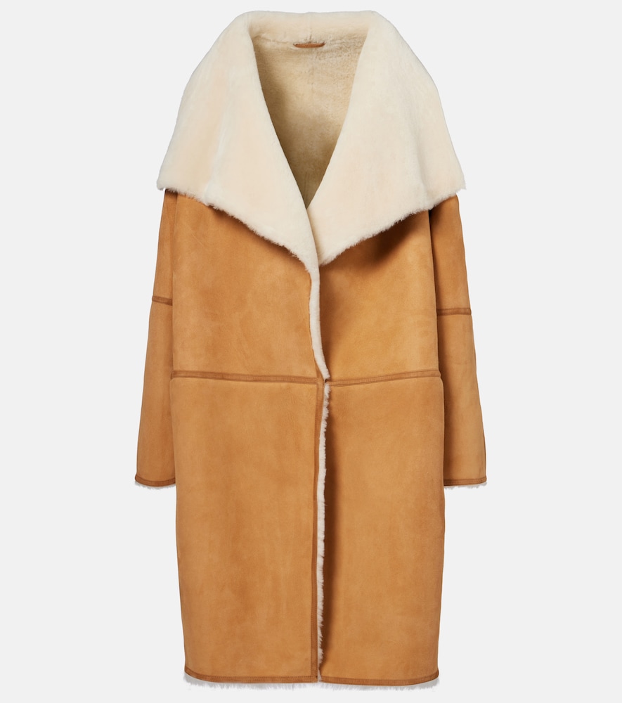 Toteme Cappotto in suede con shearling