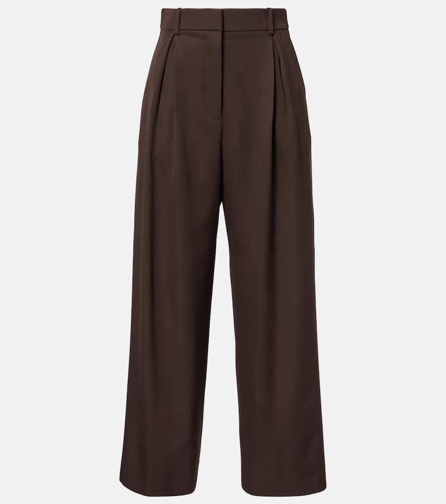 Loewe Wool Wide-leg Pants In Brown