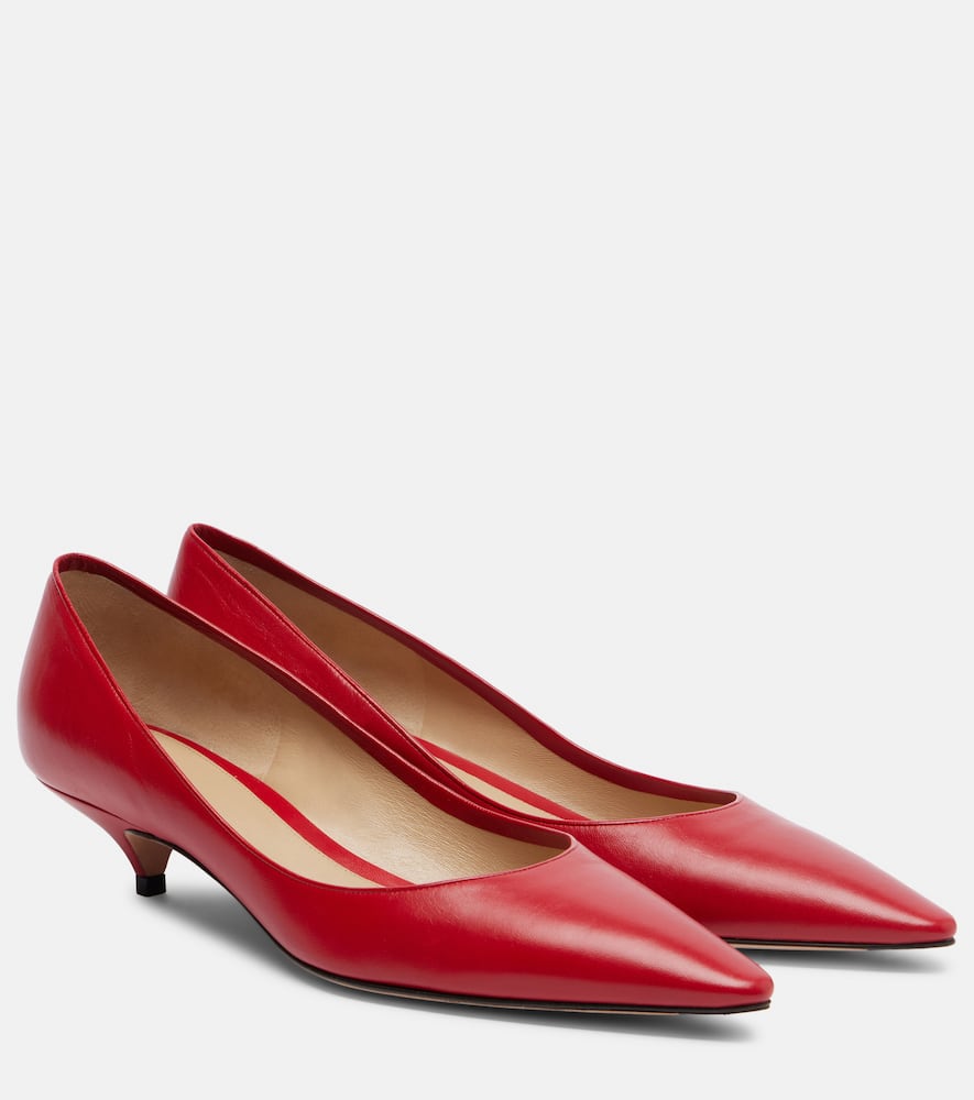 The Row Liisa Ii Leather Pumps In Red