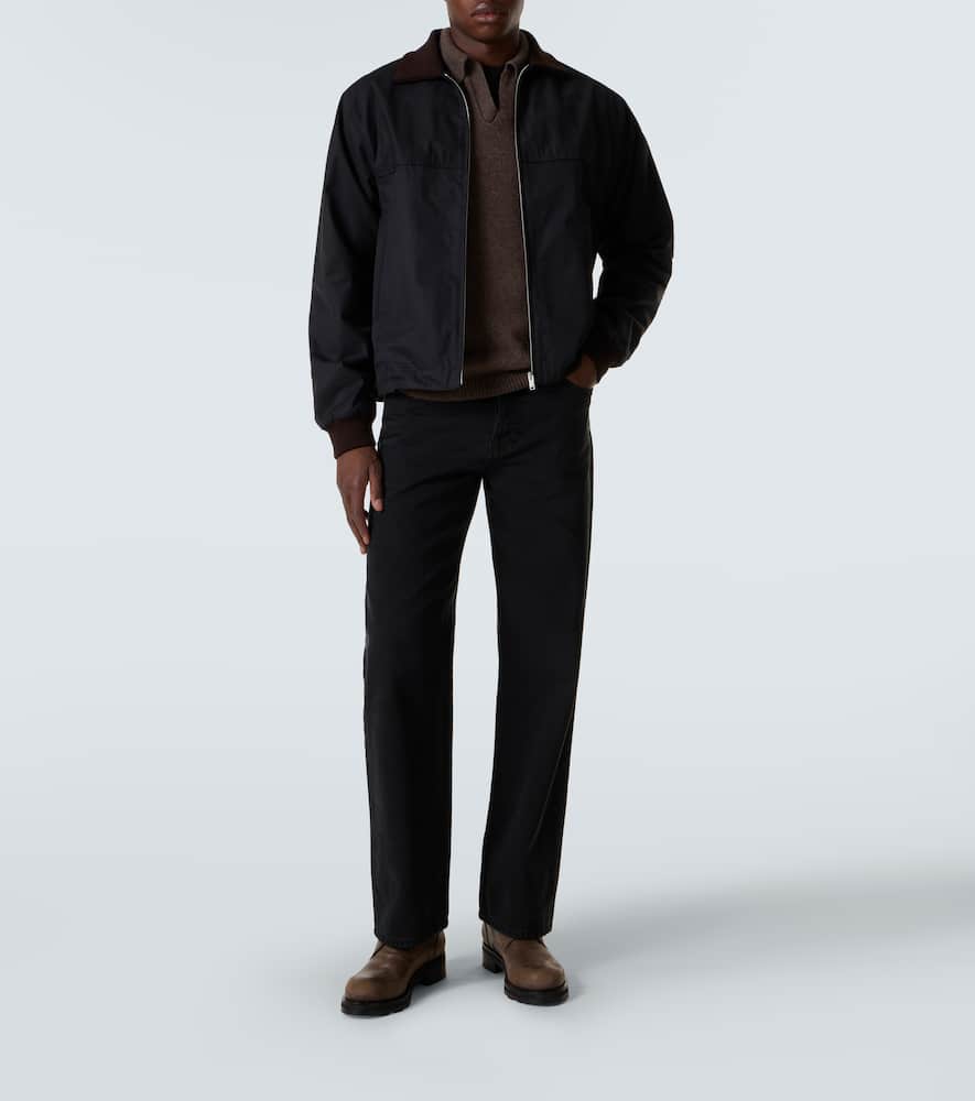 The Row Leach Cashmere Polo Sweater In Brown