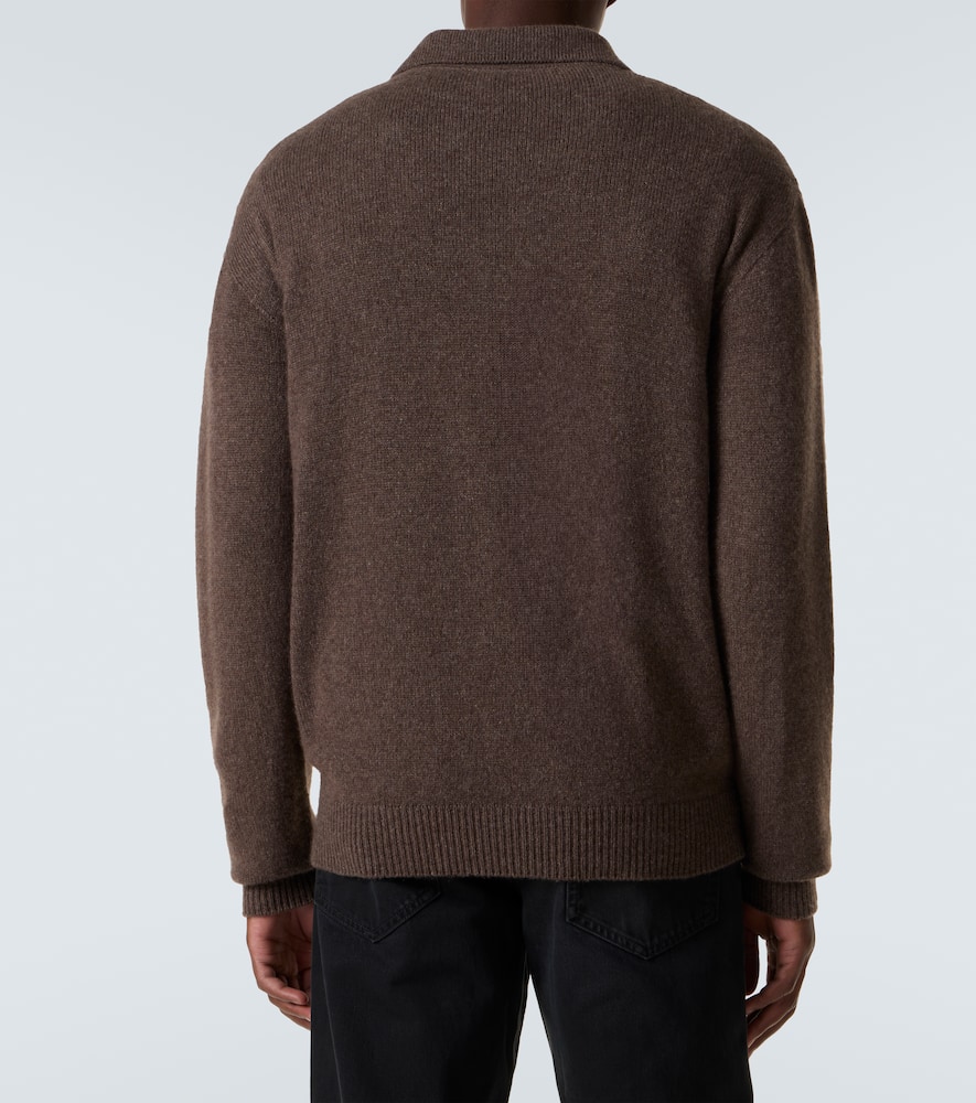 The Row Leach Cashmere Polo Sweater In Brown