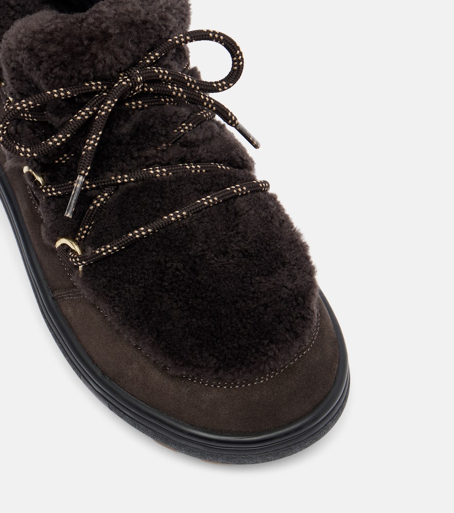 Bogner Chamonix Shearling-trimmed Suede Ankle Boots In Black
