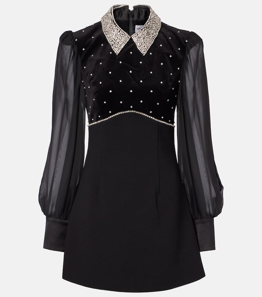 Rebecca Vallance Crystal-embellished Minidress In Black