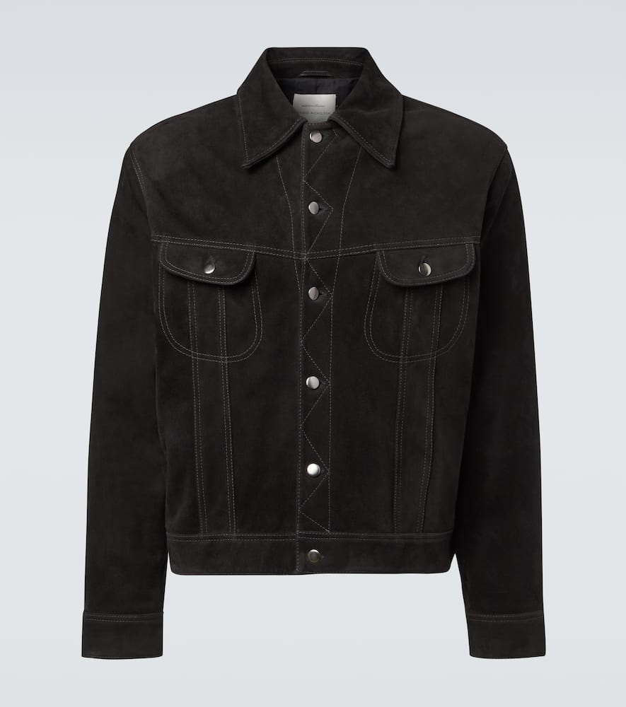 Studio Nicholson X Aaron Levine Boston Suede Jacket In Black