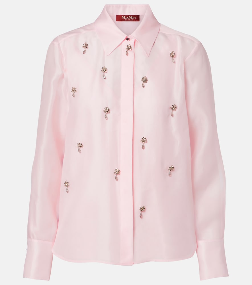 Max Mara Agi crystal-embellished silk shirt