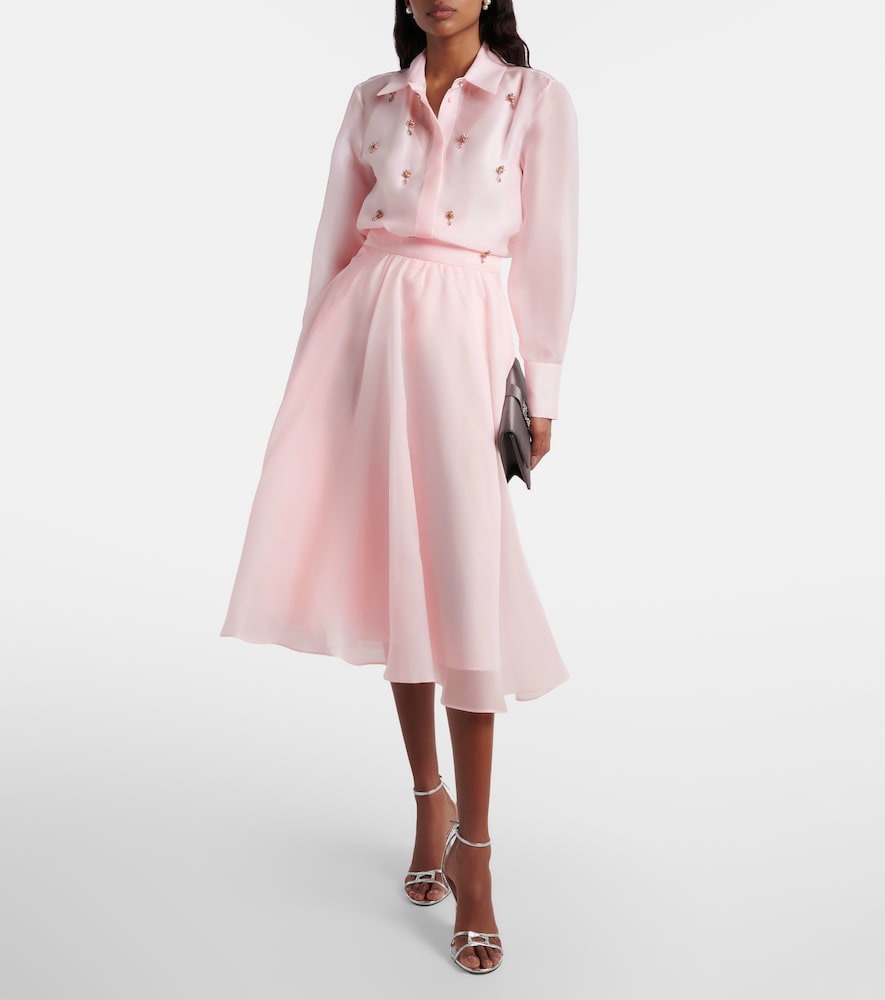 Max Mara Agi crystal-embellished silk shirt