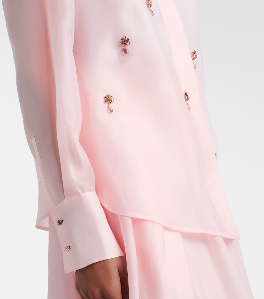  Max Mara Max Mara Agi Crystal-embellished Silk Shirt 