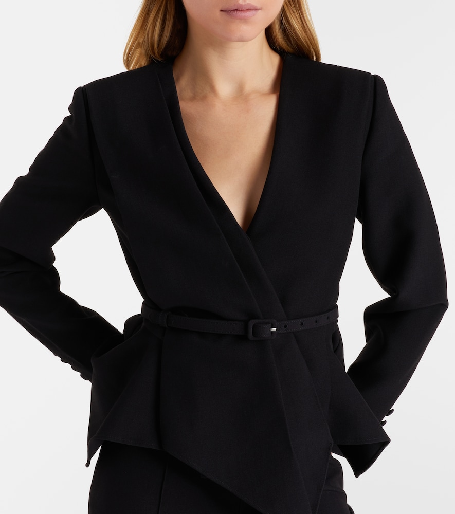  Roland Mouret Roland Mouret Asymmetric Draped Crãªpe Blazer 