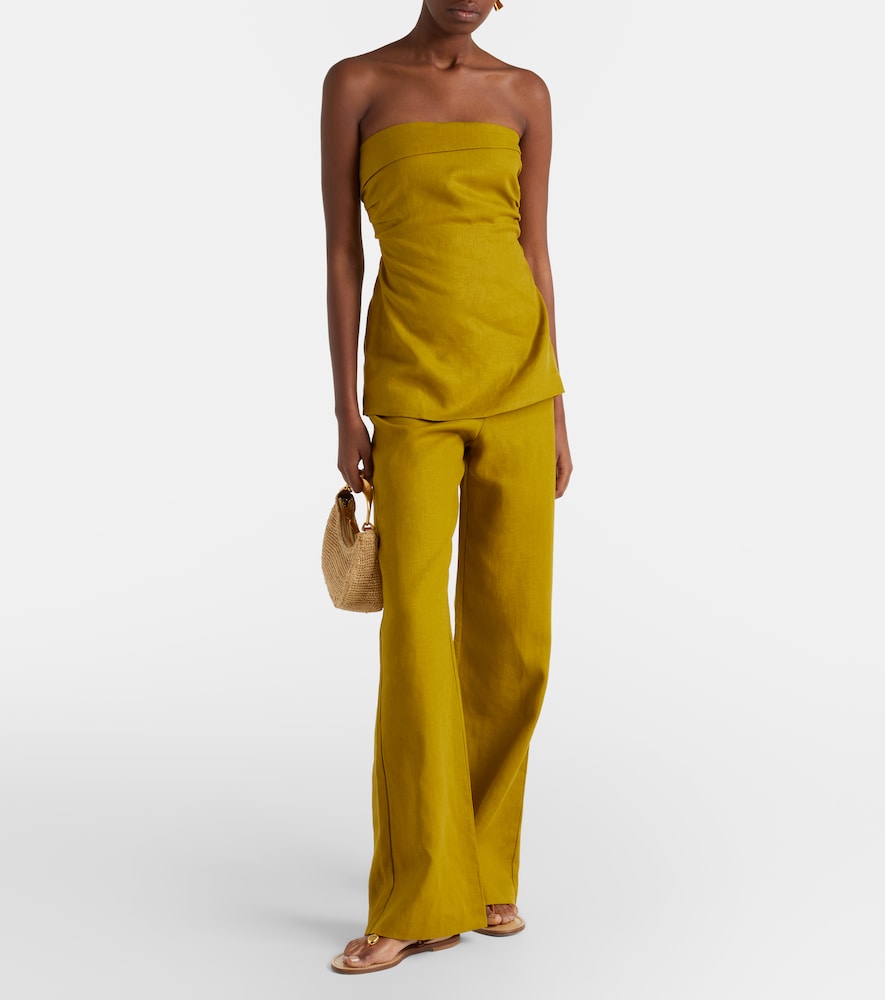 Faithfull Caen strapless linen top