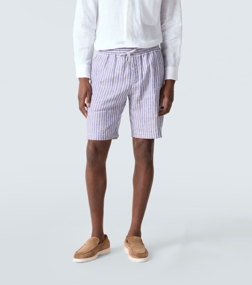  Fedeli Fedeli Alfa Striped Linen Bermuda Shorts 