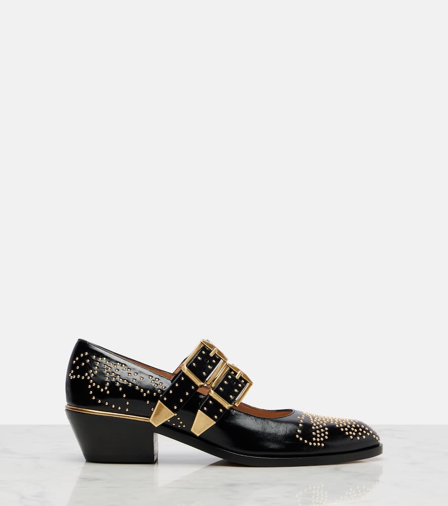 Chloé Susanna 40 Studded Leather Mary Jane Pumps In Multi