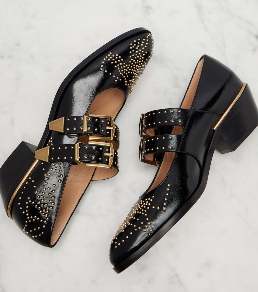 Chloé Susanna 40 Studded Leather Mary Jane Pumps In Multi