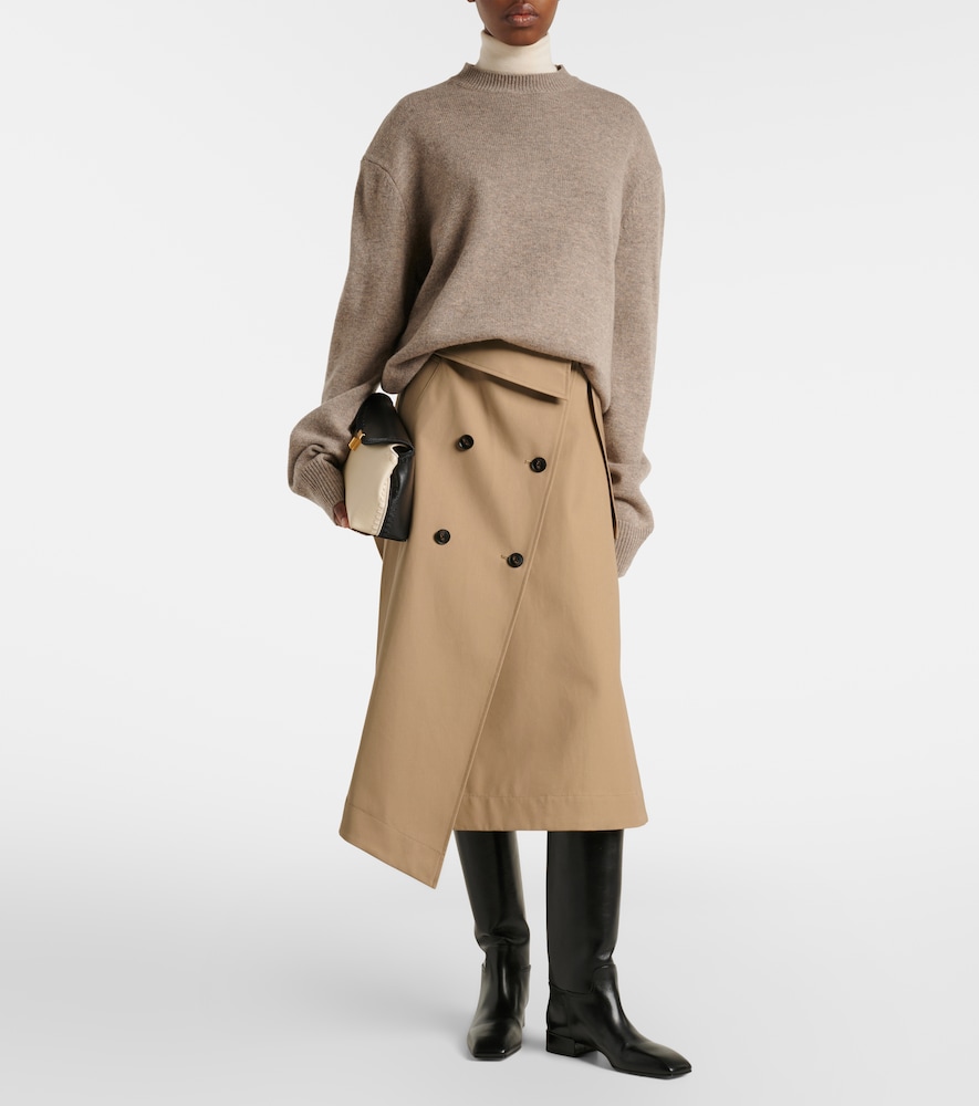Róhe Asymmetric cotton canvas midi skirt