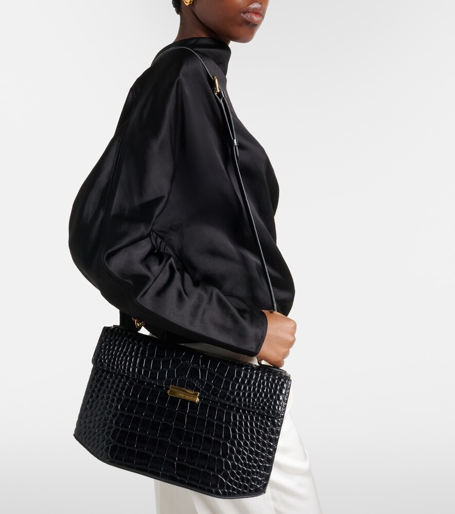 Toteme Box Small croc-effect leather top-handle bag