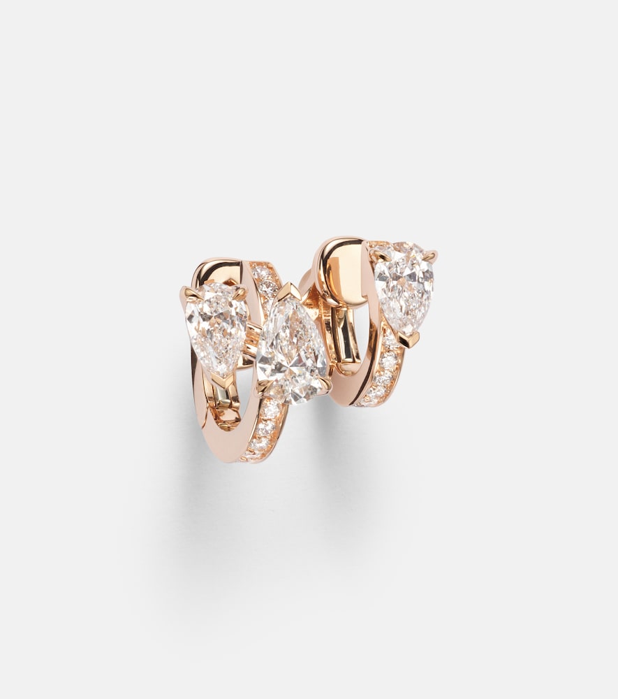 Orecchino singolo Serti Sur Vide in oro rosa 18kt con diamanti